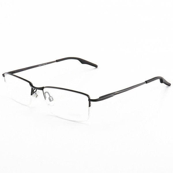 Armação de Óculos Retangular Meio Aro Wingback Preto